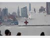 The naval ship Comfort headed to New York City this week to help with the coronavirus crisis. Hoboken residents looked on from the waterfront.