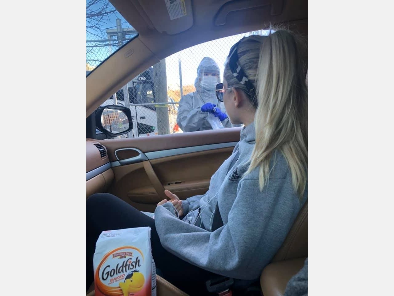 Michelle Maradie Thomas went to the Hoboken testing center to find out if she had the coronavirus.