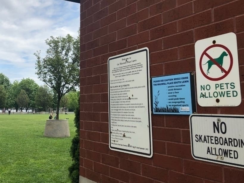 A small park in Hoboken where a protest has been planned for Friday over the death of George Floyd at the hands of Minneapolis police.