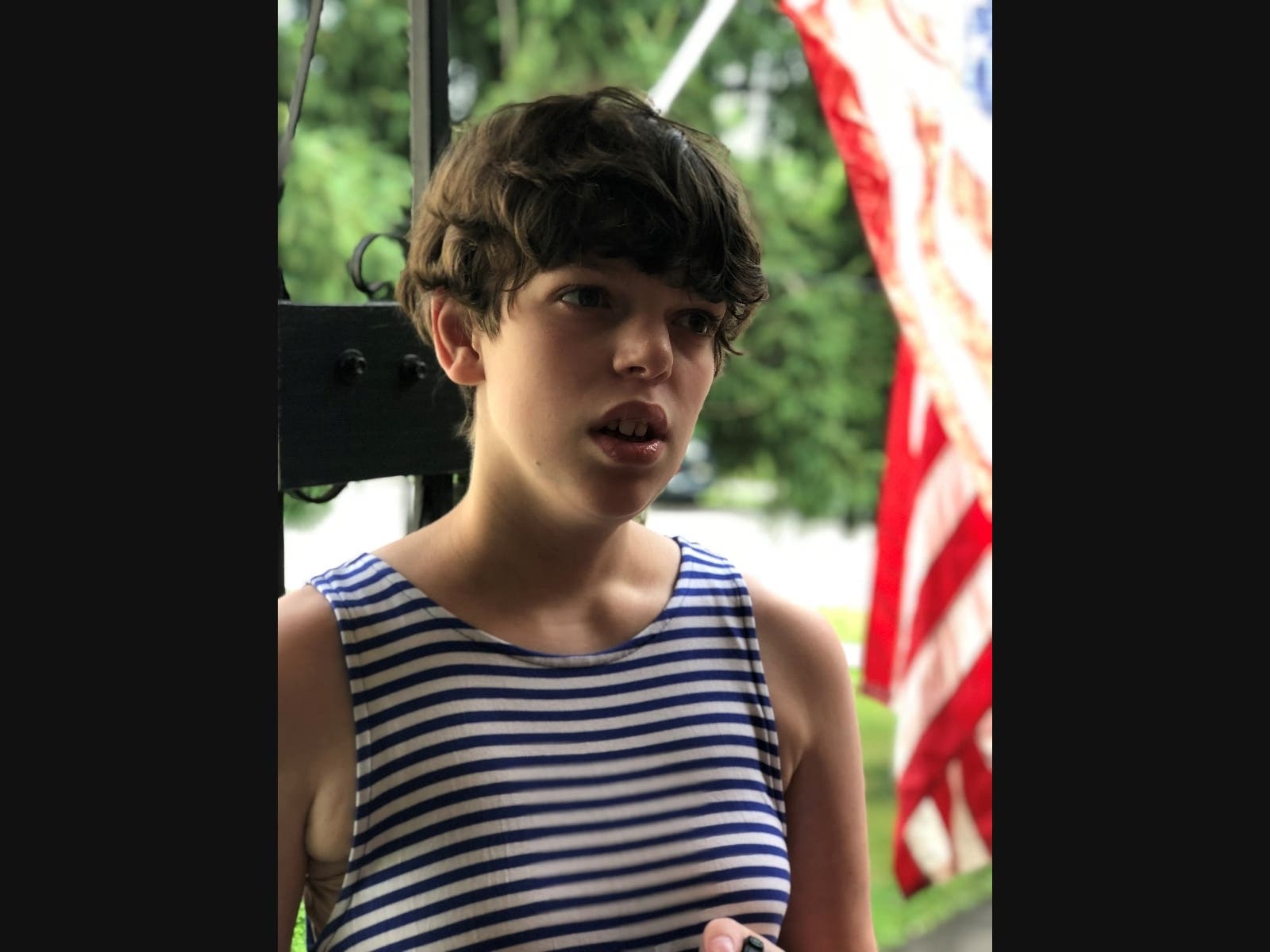 Emma Love, 18, of Cranford, is nonverbal and autistic, and has epilepsy. She has been doing her lessons virtually since her special needs school closed. Her mom wants it to reopen.