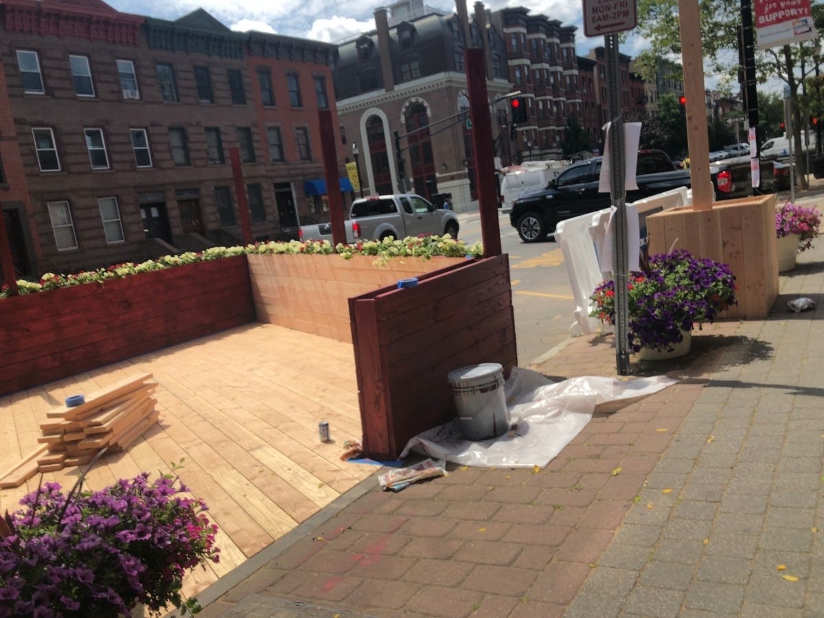 The new "streaterie" being built for Amanda's on Washington Street in Hoboken.