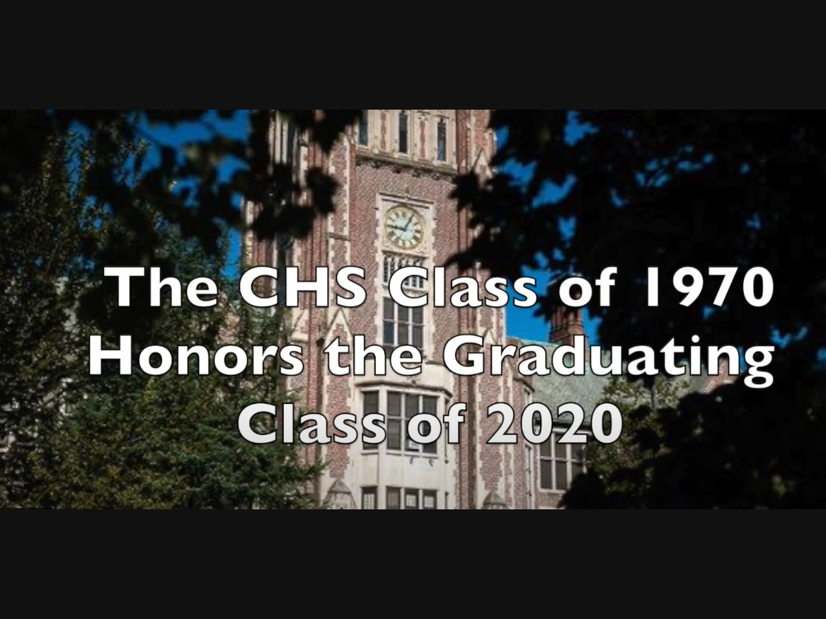The first frame of the video from Maplewood's class of 1970 to the class of 2020.