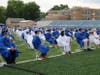 Westfield, NJ High School students graduated Thursday with masks.