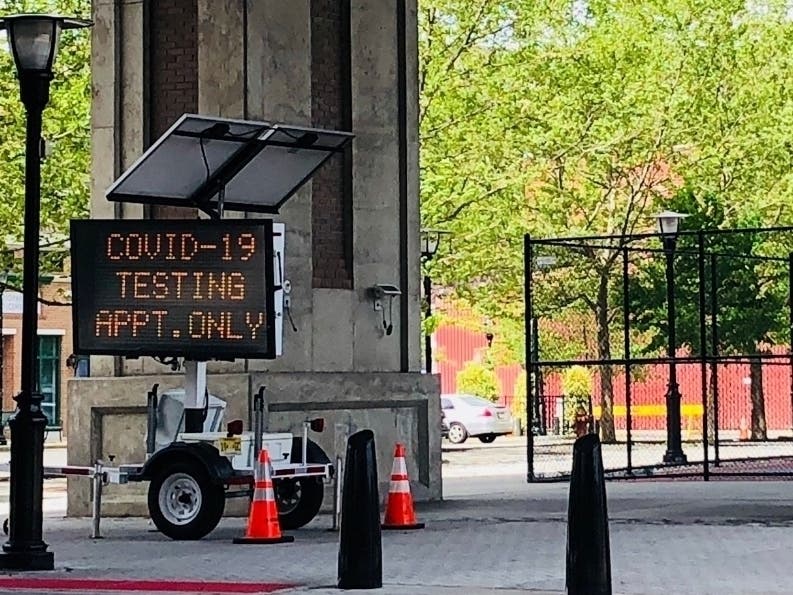 A coronavirus testing site in North Jersey.