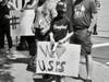 A small rally was held Tuesday at the Cranford post office.