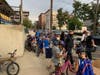 The first Hoboken Police-Youth Bike Ride took off yesterday from Fourth and Harrison streets.