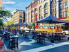 Some of Hoboken's popular bars and restaurants are offering outdoor dining and plan to continue it into the colder months. Pictured: Fourteenth Street.