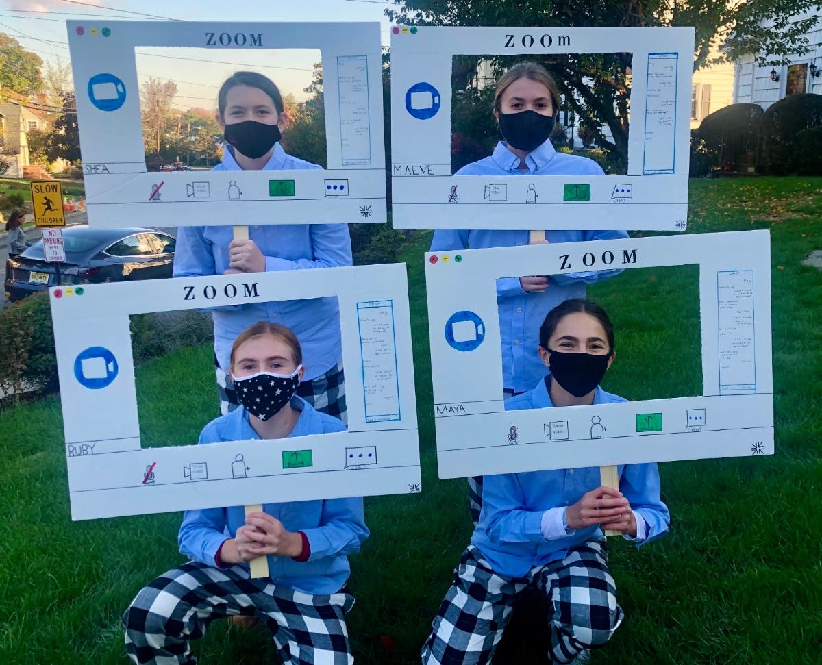 Four eighth graders at Millburn Middle School found a way to cope with their new normal at Halloween.