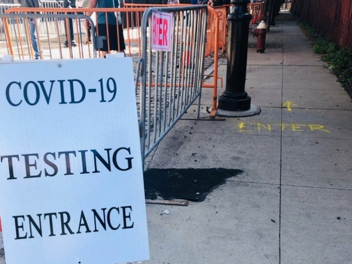 A coronavirus testing site in North Jersey.