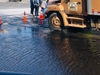 A water main break in Hoboken in June of last year.