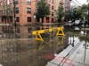 Fourth Street in Hoboken Monday morning after Tropical Storm Henri.