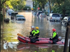 Rescuers in nearby Cranford in the aftermath of Tropical Depression Ida.