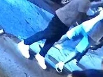 After a man was stabbed with a small knife in Hoboken in the hours after Saturday evening, police shared video stills.