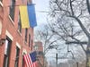 "In addition to thoughts and prayers, we’re also sending ... food and emergency supplies" to a Ukraine church, said an Essex County pastor. Pictured: The Ukranian and US flags outside a residence in North Jersey.