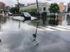 "Roads and low lying properties including parking lots, parks, lawns, and homes" may flood in Hudson County during the nor'easter, NWS says. Pictured: the aftermath of Hurricane Ida in Hoboken in 2021.