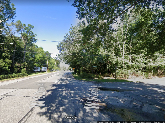 A vehicle struck a Newark woman near this Livingston intersection and left, police said.