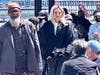 Samuel L. Jackson and Uma Thurman in Hoboken on Thursday.