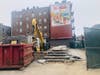 The Malibu Diner, at Hoboken's northern entrance, has been reduced to its base as owners plan to renovate.