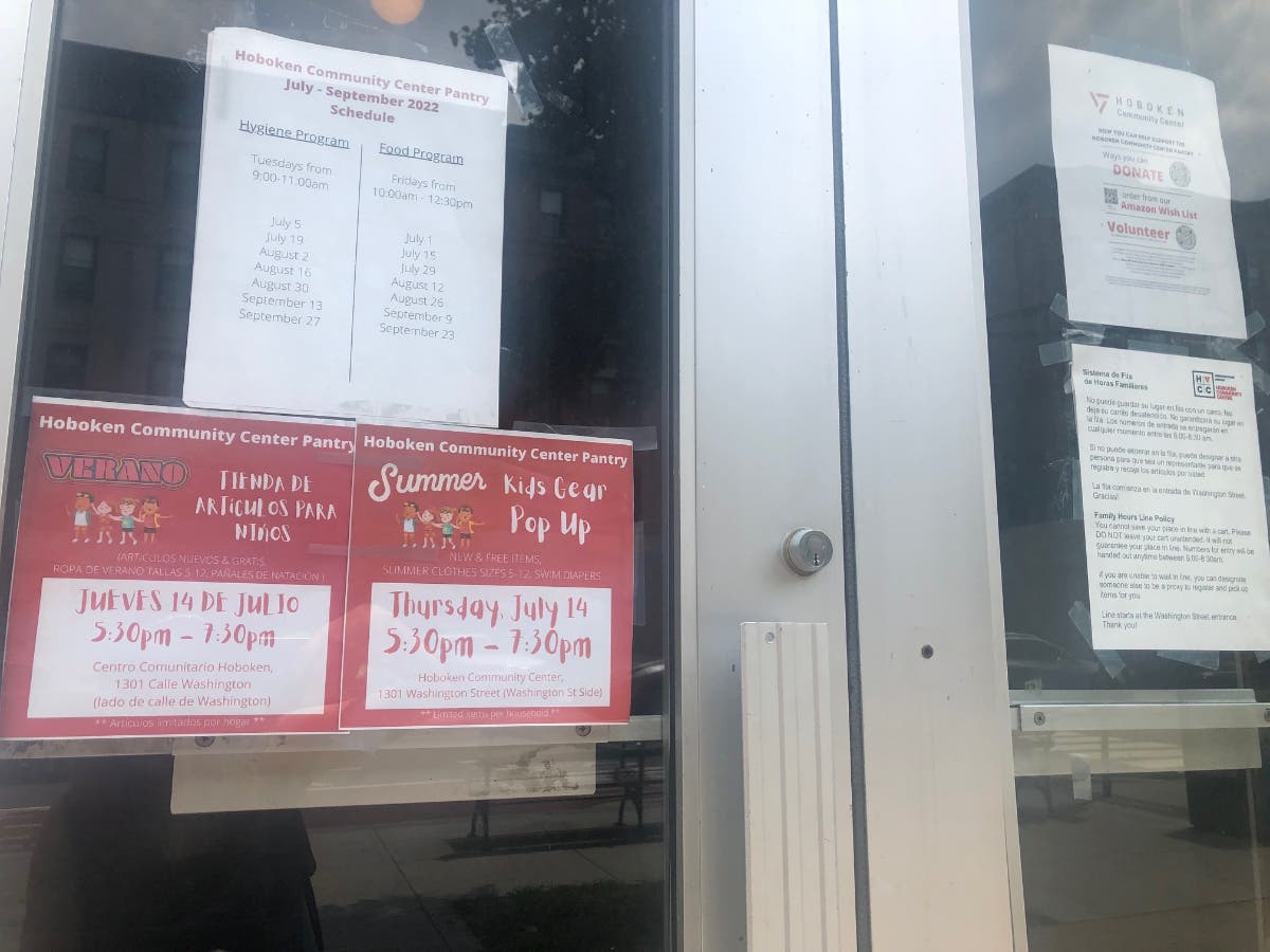 Hoboken's Community Center, besides having a free food pantry, is doing a pop-up Thursday for summer supplies for kids.