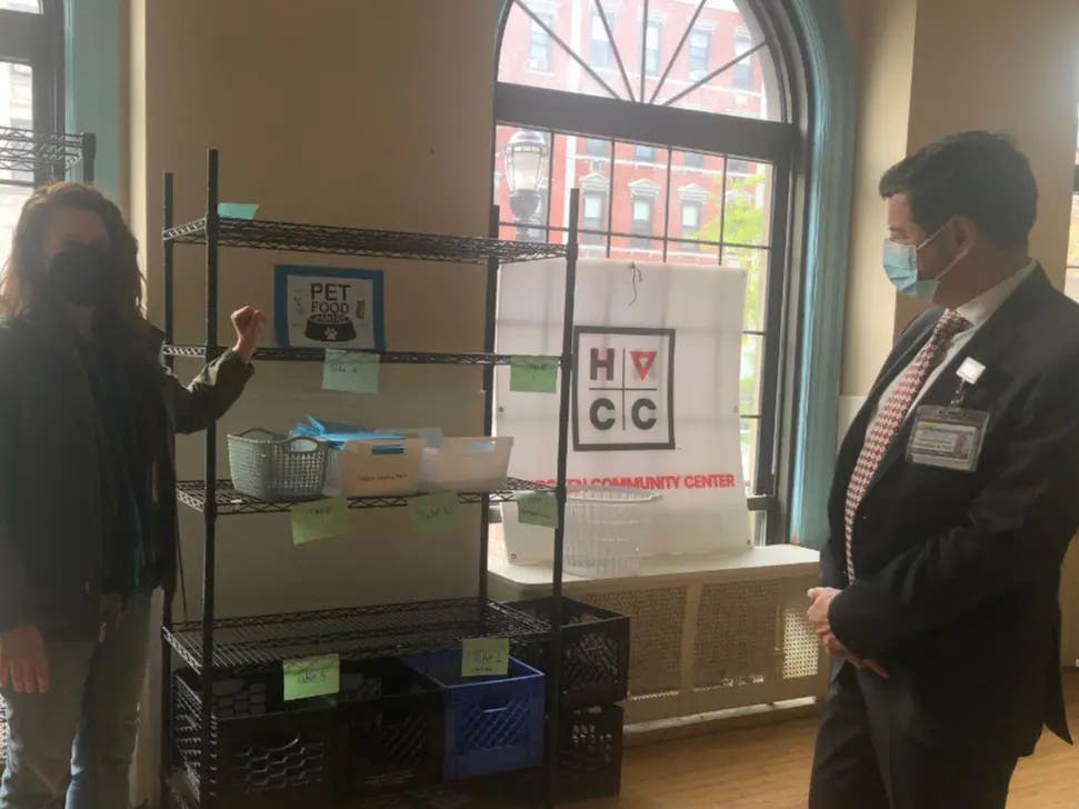 The pet pantry is part of the Hoboken Community Center at 1301 Washington St., which distributes necessities to the needy.