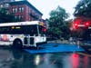 Hoboken, Saturday morning. NJ Transit buses are running.