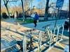 A new bike rack appeared at the corner of Church Square Park in Hoboken, where families often get their taco meals from a popular food truck after school. 