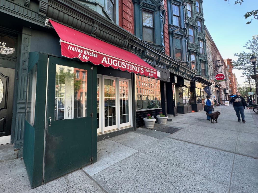Restaurateur Albie Manzo and Chelsea DeMonaco celebrated their engagement at Agostino's Restaurant in Hoboken this week.