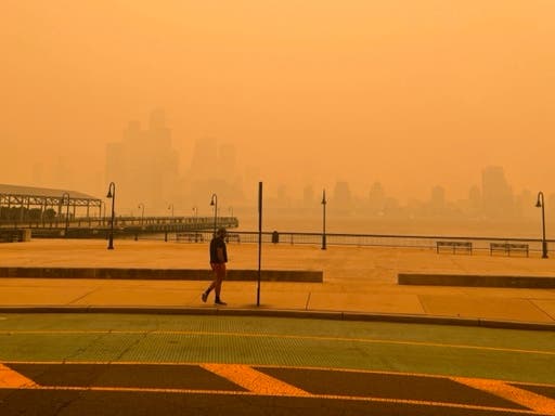 The Hudson County waterfront, Wednesday.