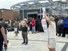 Protestors at the park, who called Murphy a hypocrite for inaction on gas plants. Read more: https://patch.com/new-jersey/woodbridge/protest-against-2nd-proposed-woodbridge-natural-gas-power-plant 