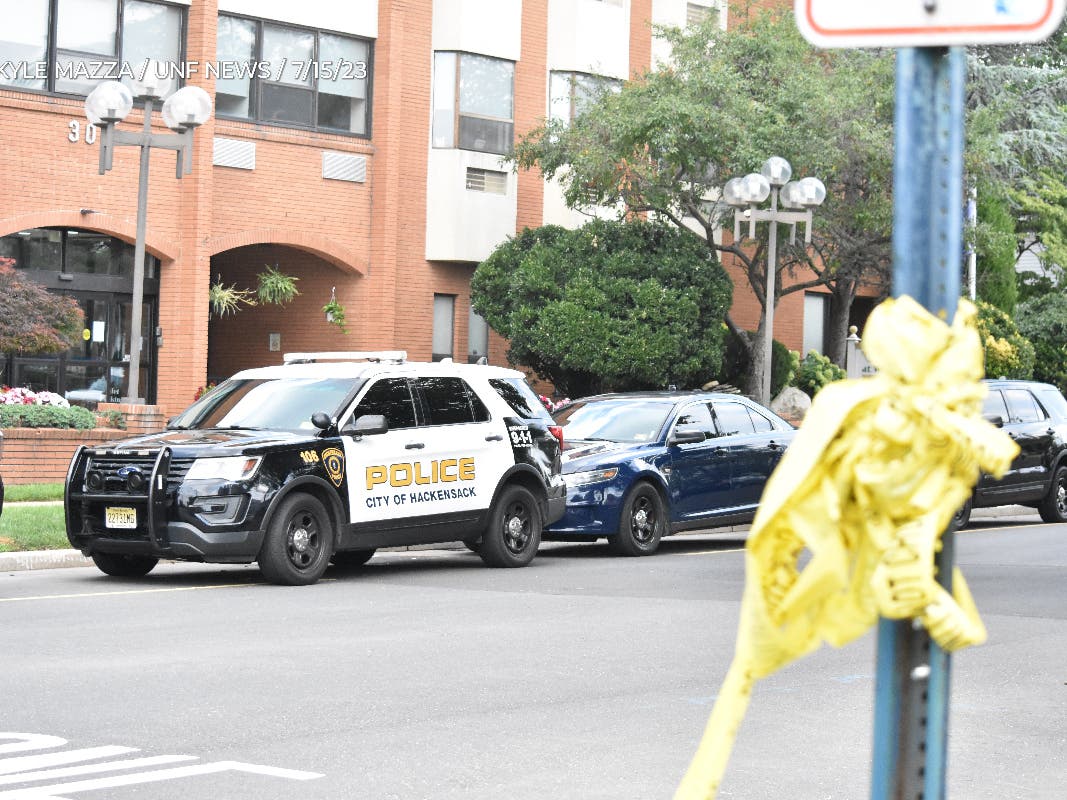 Police tape (right) had already been removed from the facility as of Saturday evening.