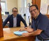 IT'S ELECTION SEASON -- Phil Cohen (right) submitted his signed petitions on Monday to run for re-election to the Hoboken City Council. The six sports up for election are part-time for $35,000 per year, with benefits. Want to run? Read more below.