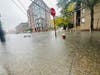 Downtown Hoboken, around 9 a.m. high tide.