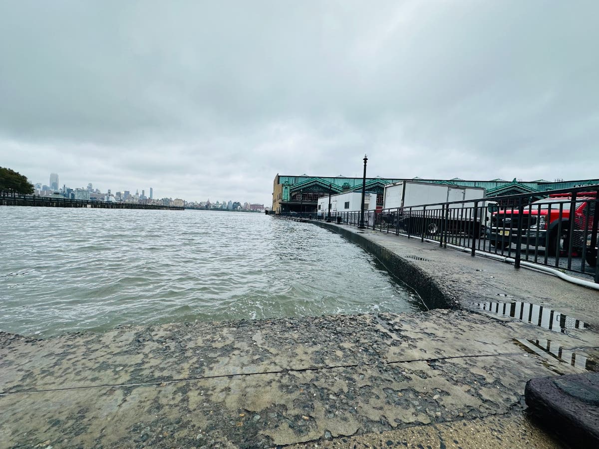 The Hudson River, Saturday, Sept. 30, one day after town flooded at high tide.