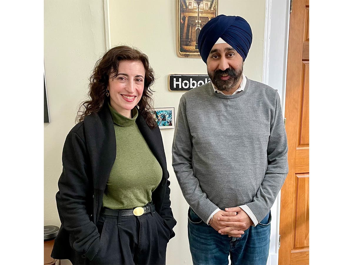 Cristin Cricco-Powell, pictured with Mayor Ravi Bhalla, will start as Hoboken's cultural affairs director this spring at a salary of $110,000.