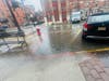 Rain in Hoboken on Saturday night.