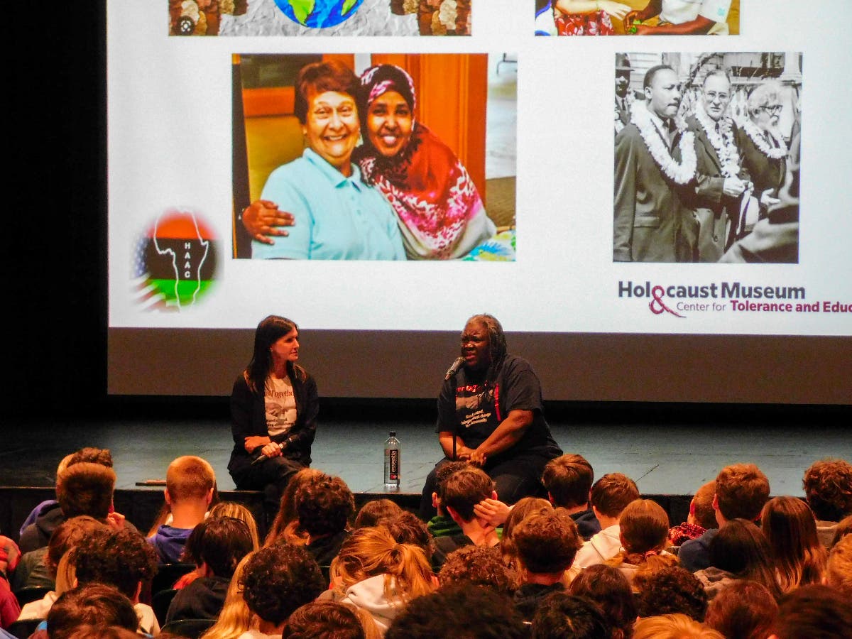 Students gather at an assembly.