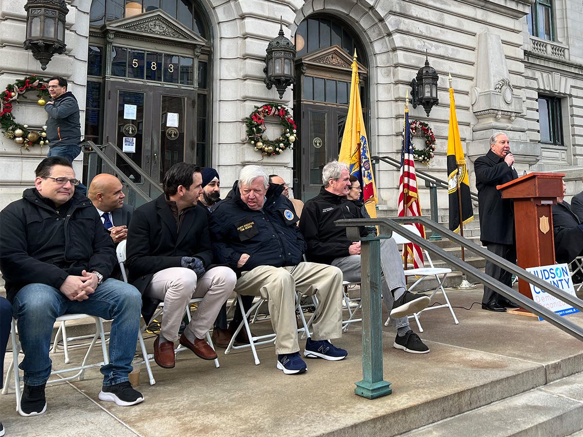 Fine with the line when they're on it: Hoboken's mayors and officials endorsing each other way back in 2023.