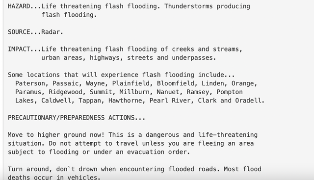 Flash Flood Warning For Bergen County As Hurricane Ernesto Passes ...