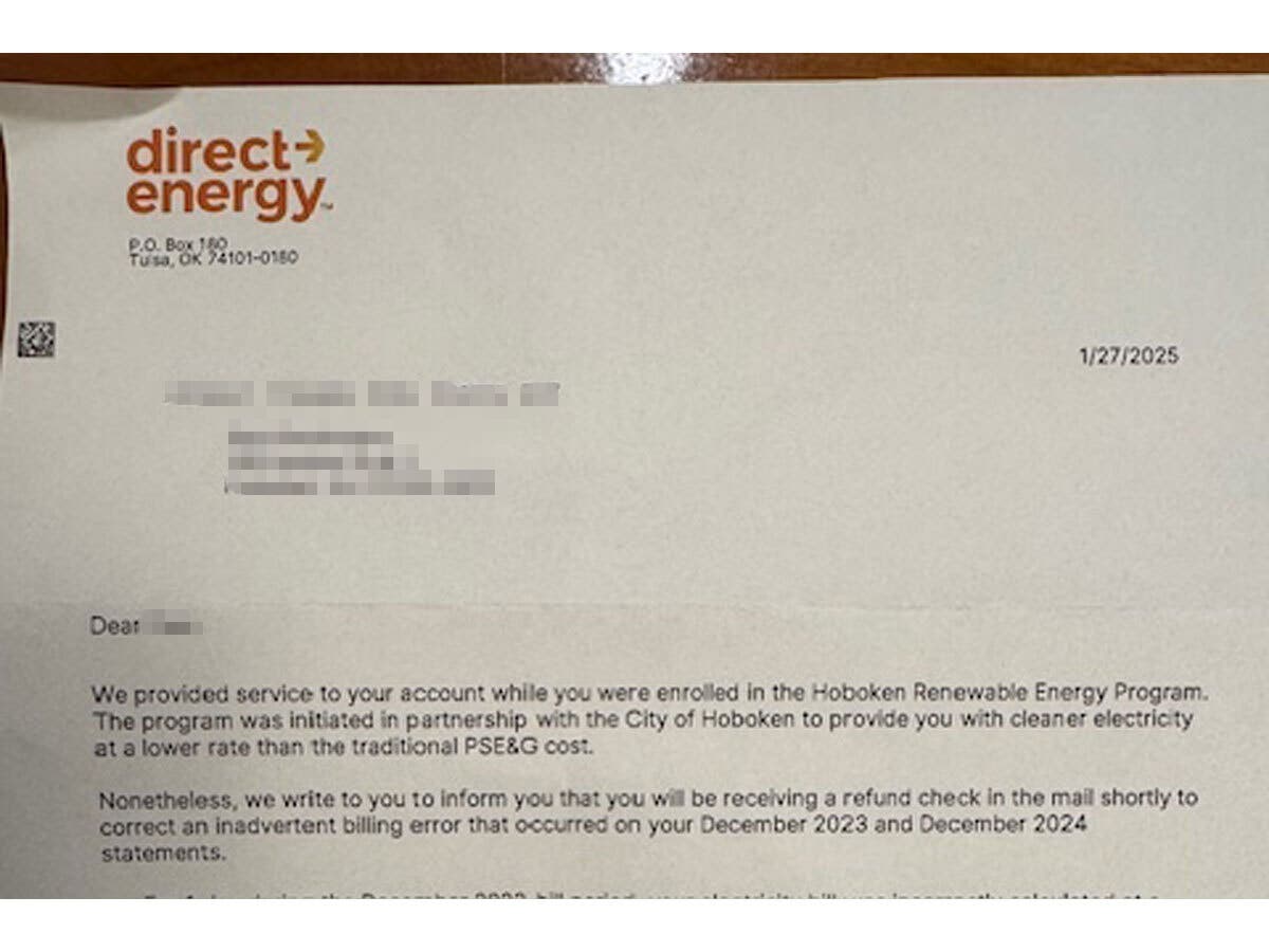 Energy Bill Refunds Arrive For Some Hoboken Residents, Cause Confusion ...