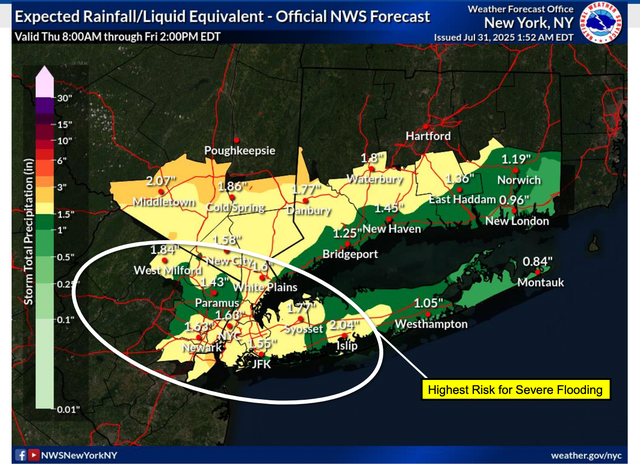 Flood Warning For Bergen County: See Maps, Links To Track Thunderstorms ...