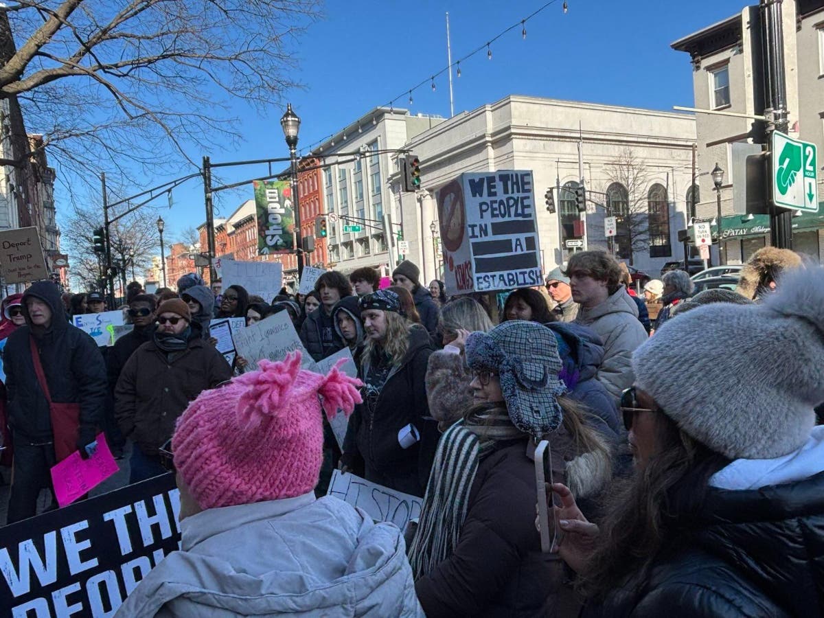 The "Free America" rally Tuesday in Hudson County.