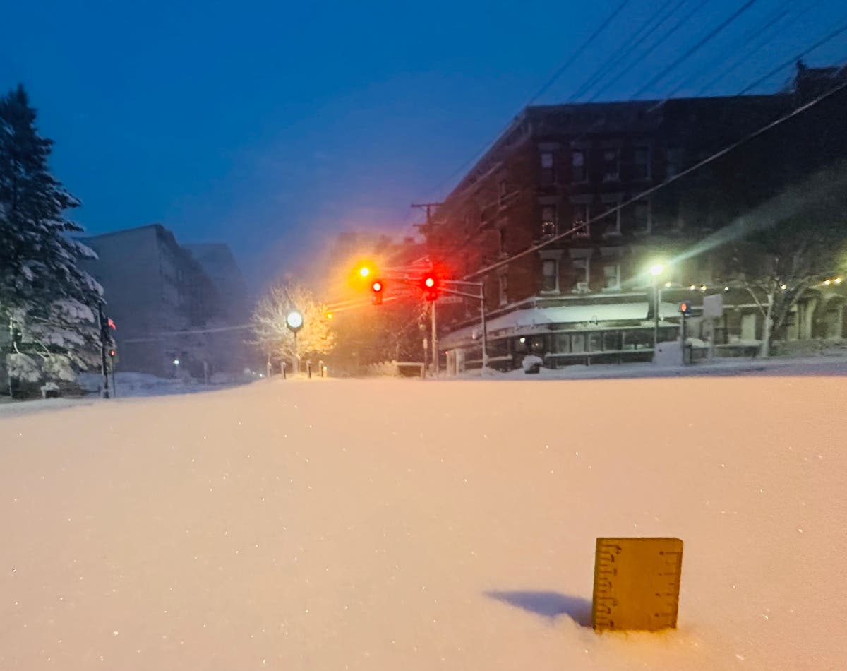  Foot-long ruler in Hoboken, 6:30 a.m. Monday.