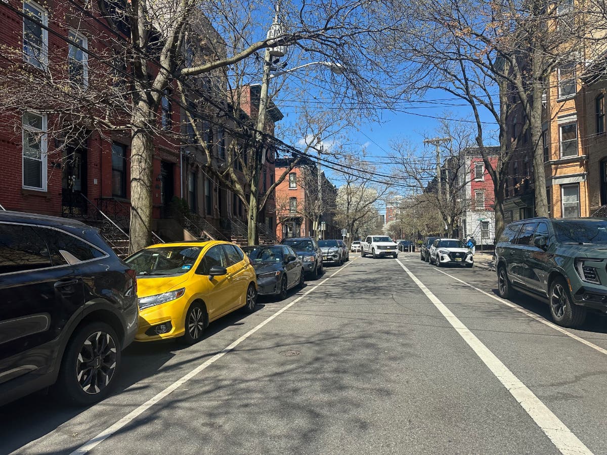 A residential street in Hoboken, NJ.