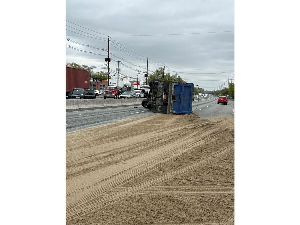 The dirt spread across Route 17, police said.