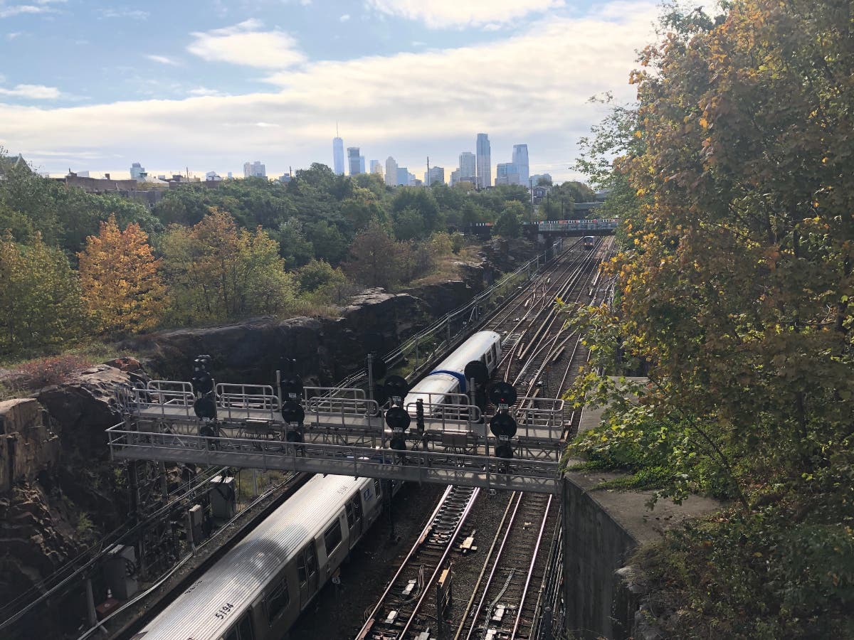 PATH trains in Jersey City