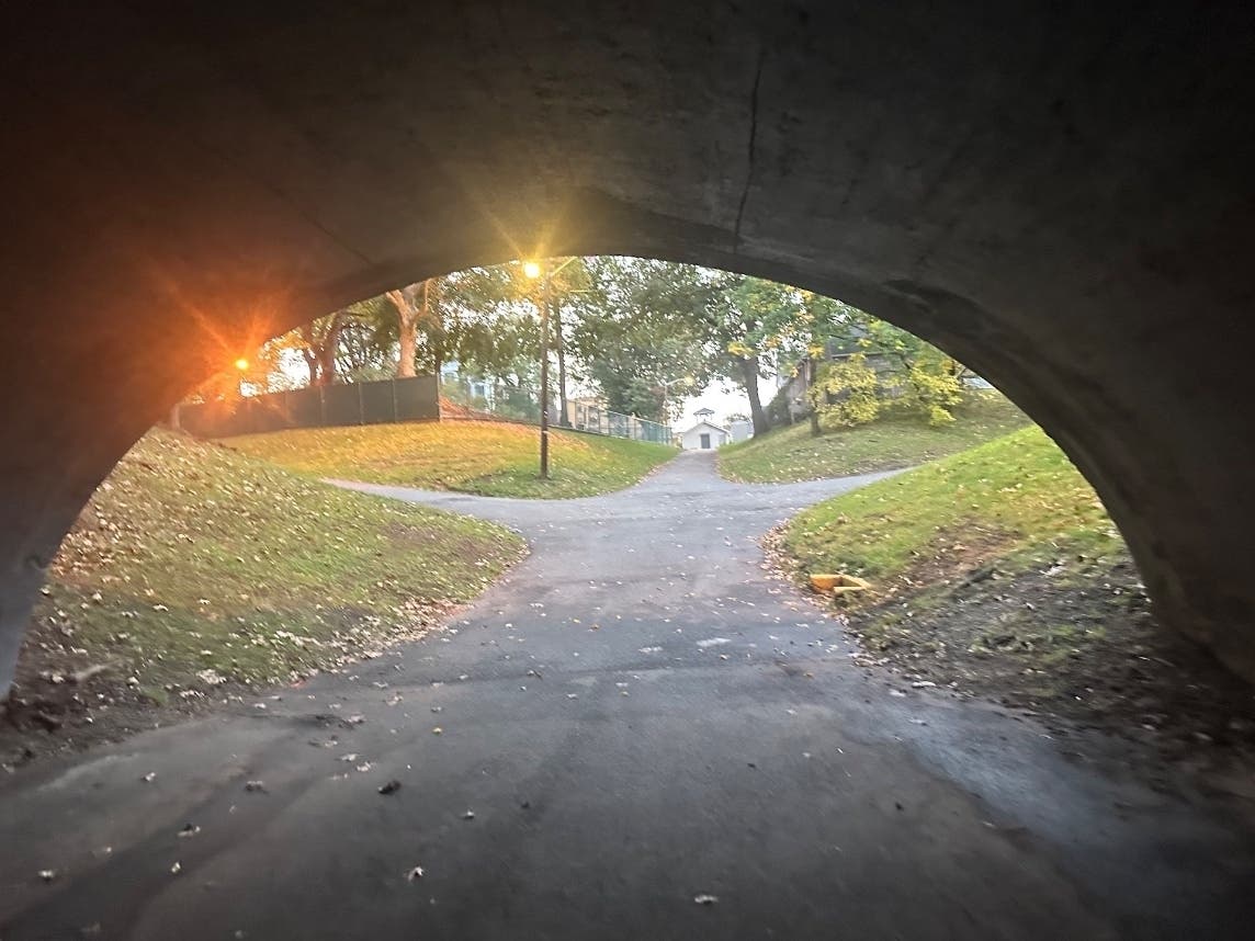 An empty Hudson County park.