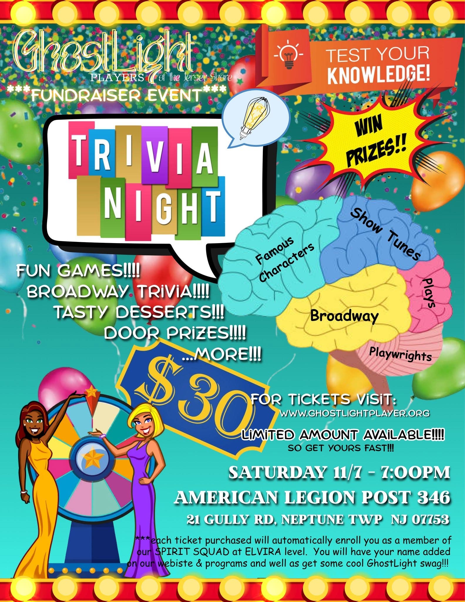 Ghostlight Players Of The Jersey Shore Trivia Night