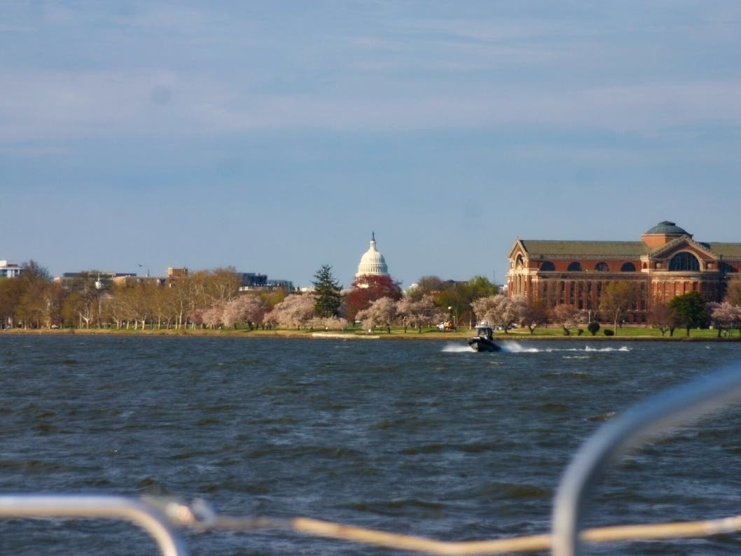 A view of the U.S. Capitol from the Potomac River, March 30, 2026. 