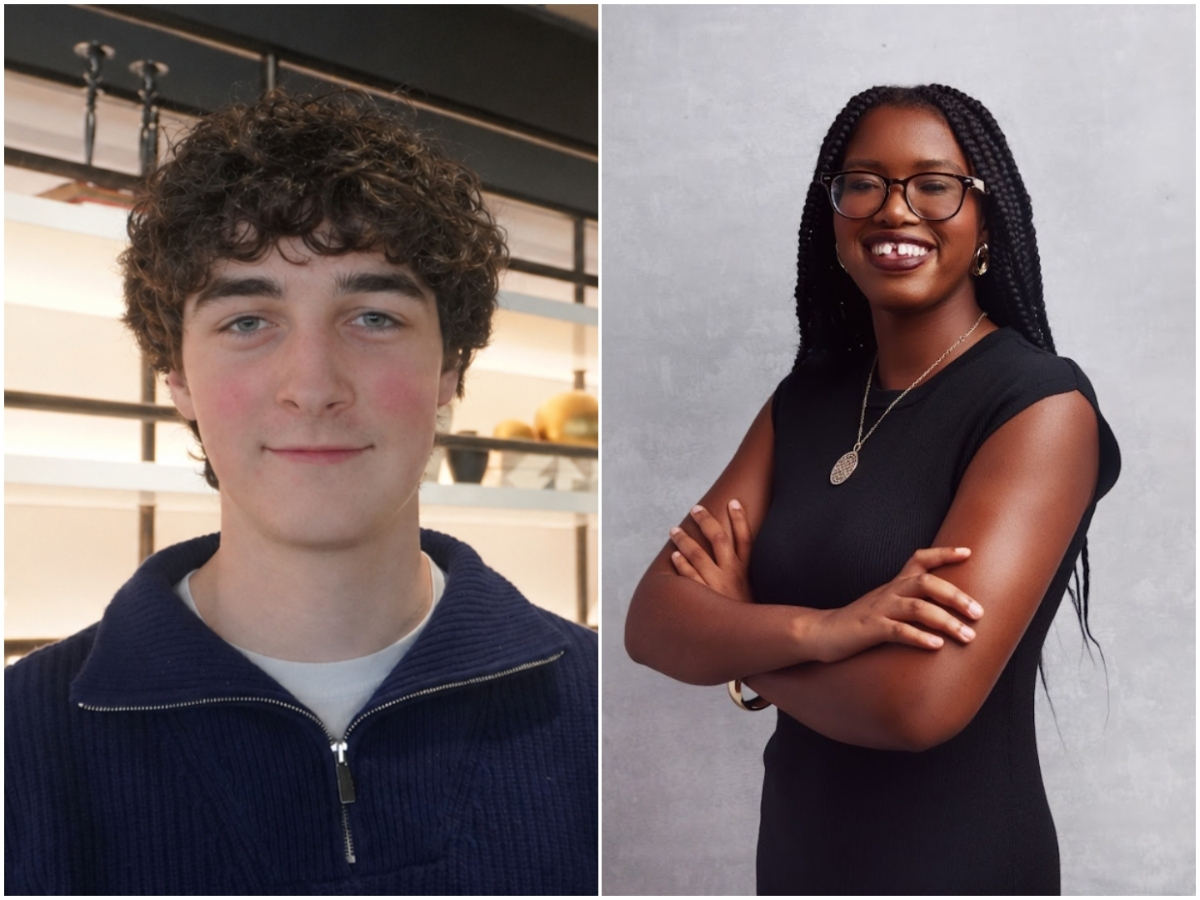 Pictured from left are Virginia college students, Imre Huss from the University of Virginia and Imani Laird from Hampton University.