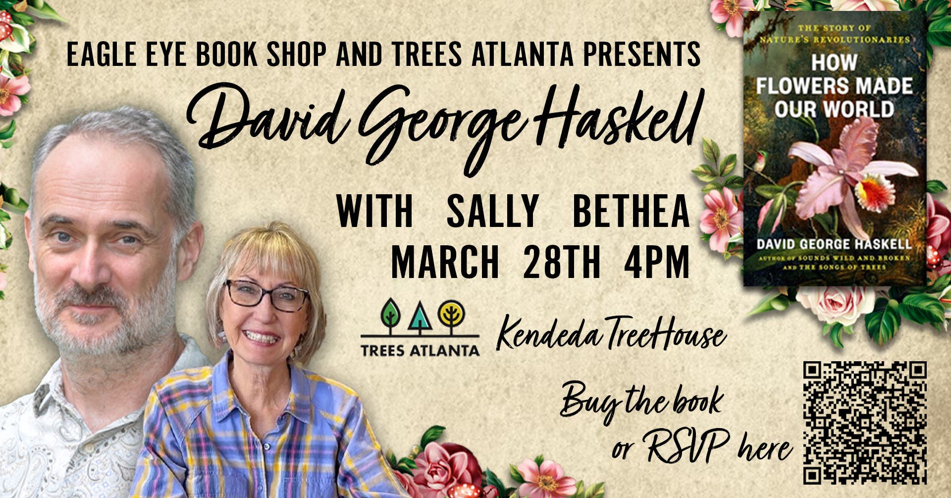 David George Haskell and Sally Bethea at Trees Atlanta